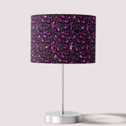Black & Pink Leopard Print Velvet Lampshade Drum Lamp Shade 25cm 30cm 35cm 40cm 45cm Ceiling , Table Luxury Living, Animal - thumbnail 2
