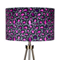 Black & Pink Leopard Print Velvet Lampshade Drum Lamp Shade 25cm 30cm 35cm 40cm 45cm Ceiling , Table Luxury Living, Animal