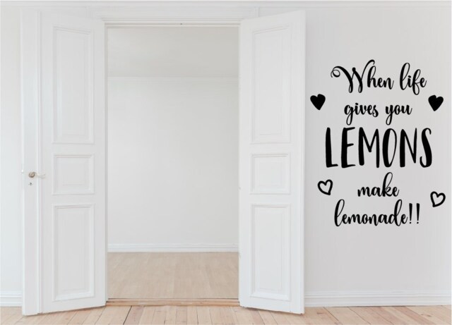 When Life Gives You Lemons Make Lemonade Wall Decal Motivation Quote Decor Sticker Vinyl Art Good Hose Home Decoration Gift Idea - image 1