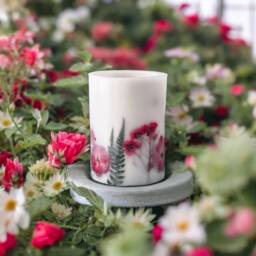 Large Scented Pillar Candle, Candle Gift For Her, Dried Flower in A Box, Gift Idea Women, Long Lasting Candle, Birthday - thumbnail 2