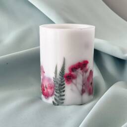 Large Scented Pillar Candle, Candle Gift For Her, Dried Flower in A Box, Gift Idea Women, Long Lasting Candle, Birthday - thumbnail 4