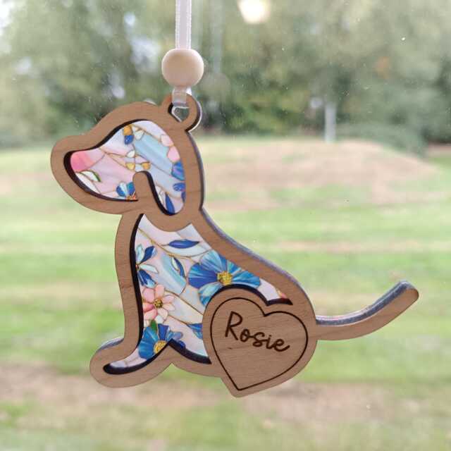 Christmas Tree Dog Suncatcher - Bauble Pet Poem Gift Mum - image 1