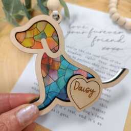Christmas Tree Dog Suncatcher - Bauble Pet Poem Gift Mum - thumbnail 2