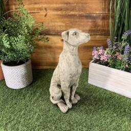 stone Garden Small Greyhound Whippet Dog Puppy Ornament - thumbnail 3