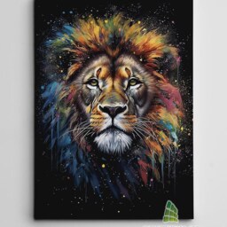 Lion Colour Splash Canvas Art Wall Print Picture Abstract Animal Framed Decor -D786 - thumbnail 2