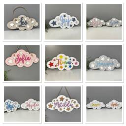 Name Cloud - Nursery Sign Personalised Children's Bedroom Door Sign - thumbnail 2