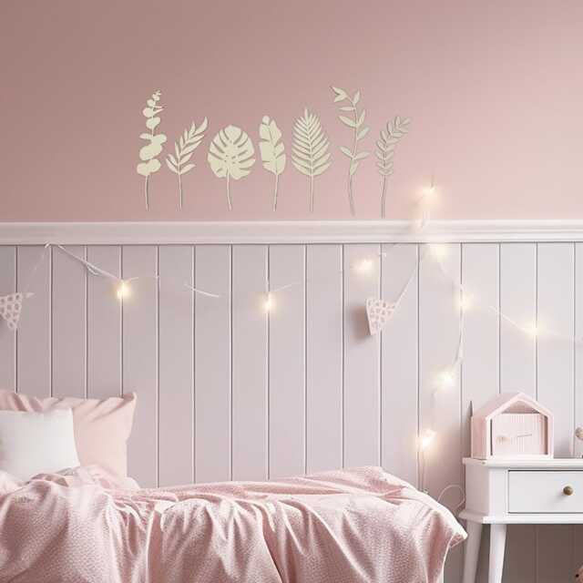 Wooden Flowers - Boho Nursery Flower Decor Wildflower Bedroom Theme Wall Decal Girls - image 1