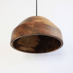 Hanging Modern Pendant Light, Rustic Flush Mount Lights, Walnut Chandelier Lamp - thumbnail 3