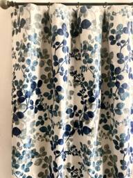 "Pair 25 Or 50"" Wide Richloom Cabrera Linen Denim Rod Drapes Panels Cafe Curtains 24 48 63 72 84 96 108 120" - thumbnail 1