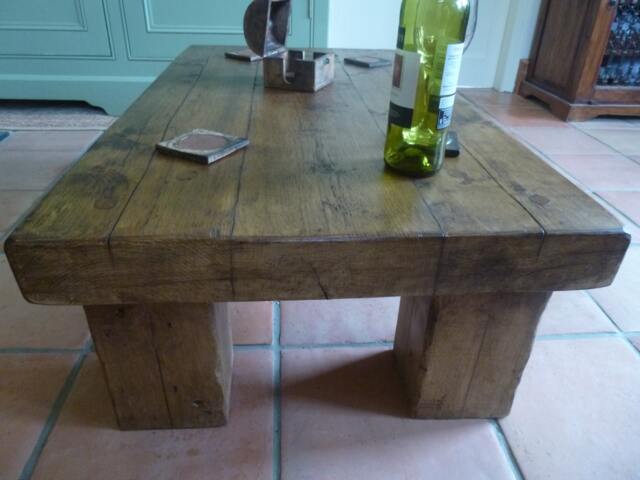 Handcrafted Rustic Coffee Table Made Form Reclaimed Timber - image 1