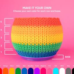 Rainbow Knit Planter Personalized Colors 4.5 Inch - thumbnail 3