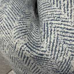 Blue Herringbone Cushion Cover, Woven Throw Pillow Cover For Sofa Bed -Furnishing Durable Designer Fabric Worldwide Shipping - Double Sided - thumbnail 2