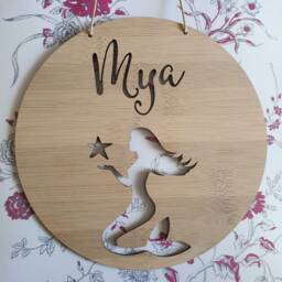 Personalised Wooden Wall-Door Hanging Mermaid Plaque-Wall Hanging-Kids Door Sign-Custom Name-Kids Gift-Baby Gift-Lasercut-Personalized