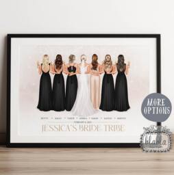 Bridal Party Personalised Gift, Gift For Bride, Bridesmaid Proposal, Wedding Print - thumbnail 1