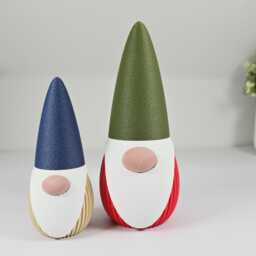 3D Printed Nordic Gnome - Minimalist Christmas Ornament, Eco-Friendly Pla - thumbnail 3