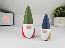 3D Printed Nordic Gnome - Minimalist Christmas Ornament, Eco-Friendly Pla - thumbnail 1