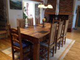 Chunky Rustic Dining Table Made From Old French Oak - thumbnail 1