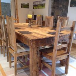 Chunky Rustic Dining Table Made From Old French Oak - thumbnail 4