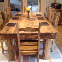 Chunky Rustic Dining Table Made From Old French Oak - thumbnail 2