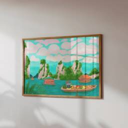 H??? Long Bay, Vietnam - Travel Print Colorful Home Printsposter, Illustration - thumbnail 2