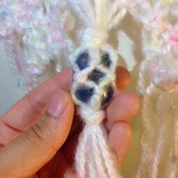 Macrame Wall Hanging - White Yarn Tapestry With Driftwood & Polished Stone - thumbnail 3
