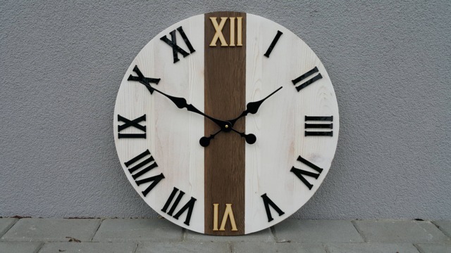 Large Wall Clock, Wood & Glass, 19 - image 1