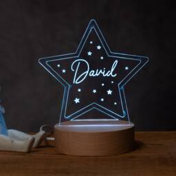 Personalised Star Shaped Night Light, New Baby, 1St Birthday, Christening Gift, Nursery Light