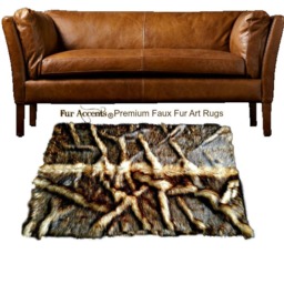 Plush Fox Faux Fur Area Rug - Pelt Design Throw Carpet - thumbnail 2