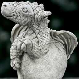 Stone Dragon Sculpture Concrete Laying Statue Cement Animal Figurine Dragon Lover Gift Garden & Home Decoration Handmade - thumbnail 3