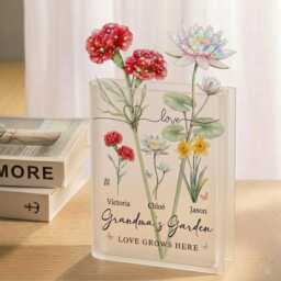 Custom Birth Month Flowers Vases, Grandma's Mom's Garden Flower Vase, Mom Mother's Day Gifts, Gift, Gifts For - thumbnail 1