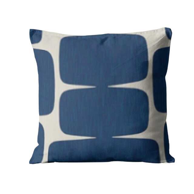 Scion Lohko Indigo Cushion Cover Navy Blue Geometric Linen Pillow - image 1
