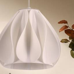 3D Printed Flower Hanging Lamp, Dining Table Round Ceiling Lighting, Housewarming Gift - thumbnail 3
