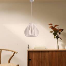 3D Printed Flower Hanging Lamp, Dining Table Round Ceiling Lighting, Housewarming Gift - thumbnail 4