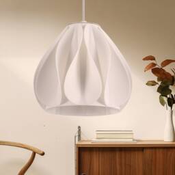 3D Printed Flower Hanging Lamp, Dining Table Round Ceiling Lighting, Housewarming Gift - thumbnail 2