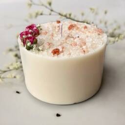 Large Scented Pillar Candle Himalayan Salt & Soy Wax, Botanical Candle - thumbnail 3