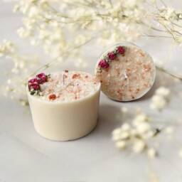 Large Scented Pillar Candle Himalayan Salt & Soy Wax, Botanical Candle - thumbnail 2