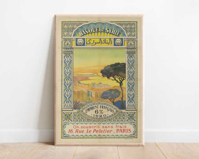 Banque De Syrie Poster - 1920S French Mandate Art Deco Print - image 1