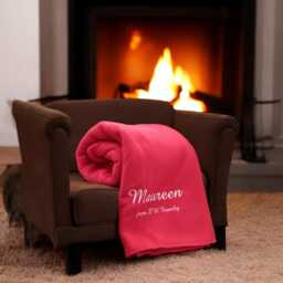 Snuggle Blanket Personalised Single Fleece Cosy Throw Blankets in Choice Of Colour Embroidered Name, Initials Or Little Message - thumbnail 2