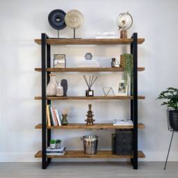 Reclaimed Wood Bookcase - Rustic Shelving Unit, Box Section Frame - thumbnail 2