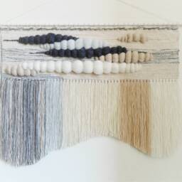 Large Wall Art Tapestry Woven Hanging Macrame Yarn Wedding Backdrop Decor Coffee Brown Gray Beige - thumbnail 2