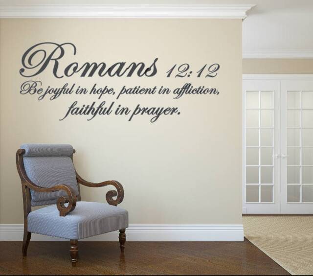 Romans 1212 Vinyl Wall Decal, Christian Home Decor - image 1