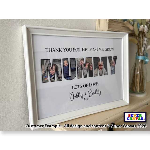 Mum Grandma Sister Nana Friend Daughter Personalised Handmade Photo Word Art Custom Framed A4 A3 Print Mothers Day Birthday Gift - image 1