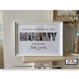 Mum Grandma Sister Nana Friend Daughter Personalised Handmade Photo Word Art Custom Framed A4 A3 Print Mothers Day Birthday Gift - thumbnail 3