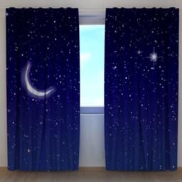 Window Curtains , Starry Sky , Blackout Curtains, Custom Size - thumbnail 2