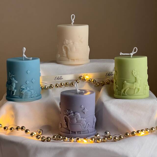 Handmade Santa Claus Soy Candle Christmas Home Decor - image 1