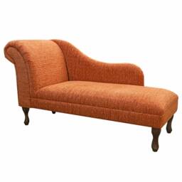Vintage Orange Large Chaise Longue - Paprika Indoor Lounger Handmade in Britain - thumbnail 1