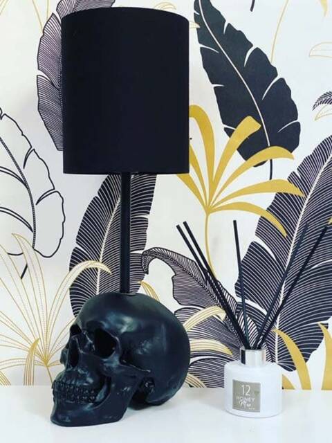 Black Skull Lamp // Decor Handmade By Haus Of Skulls - image 1