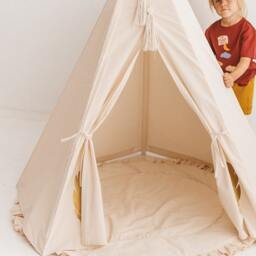 Round Baby Play Mat, Floor Ruffle Decor Teepee Cushion, Area Activity Pad, Frilly Playmat, Minicamp - thumbnail 3