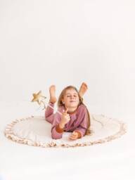 Round Baby Play Mat, Floor Ruffle Decor Teepee Cushion, Area Activity Pad, Frilly Playmat, Minicamp - thumbnail 1