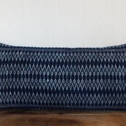 Hmong Batik Cotton Lumbar Pillow Cover Handwoven Tribal Textile Cushion - thumbnail 2